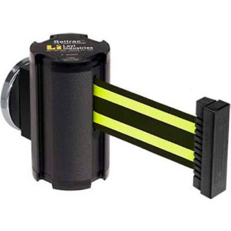 LAVI INDUSTRIES Lavi Industries Magnetic Retractable Belt Barrier, Black Wrinkle Case W/7' Black/Neon Yellow Belt 50-3010MG/WB/BN